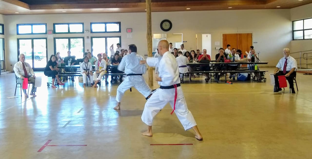 Kata performed by two of Lahaina Dojo students